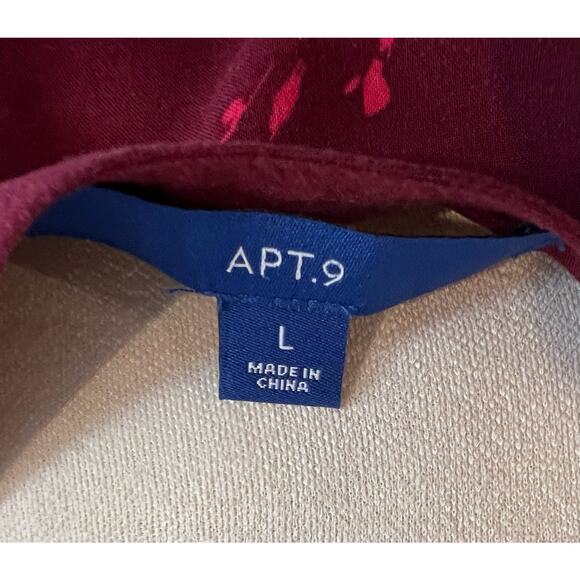 Apt. 9 Women's Challis Maxi Side Slits Maroon Floral Dress Size L - Picture 9 of 10